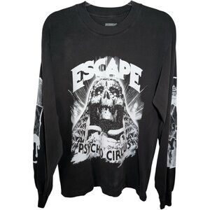 Escape 2025 Psycho Circus Grey Long Sleeve Graphic Tee Insomniac Merch